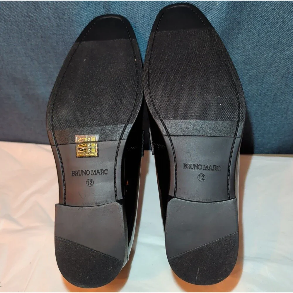 Bruno Marc Men Loafers Size 12 Tuxedo Velvet Patent Black Dress Shoes Slip On